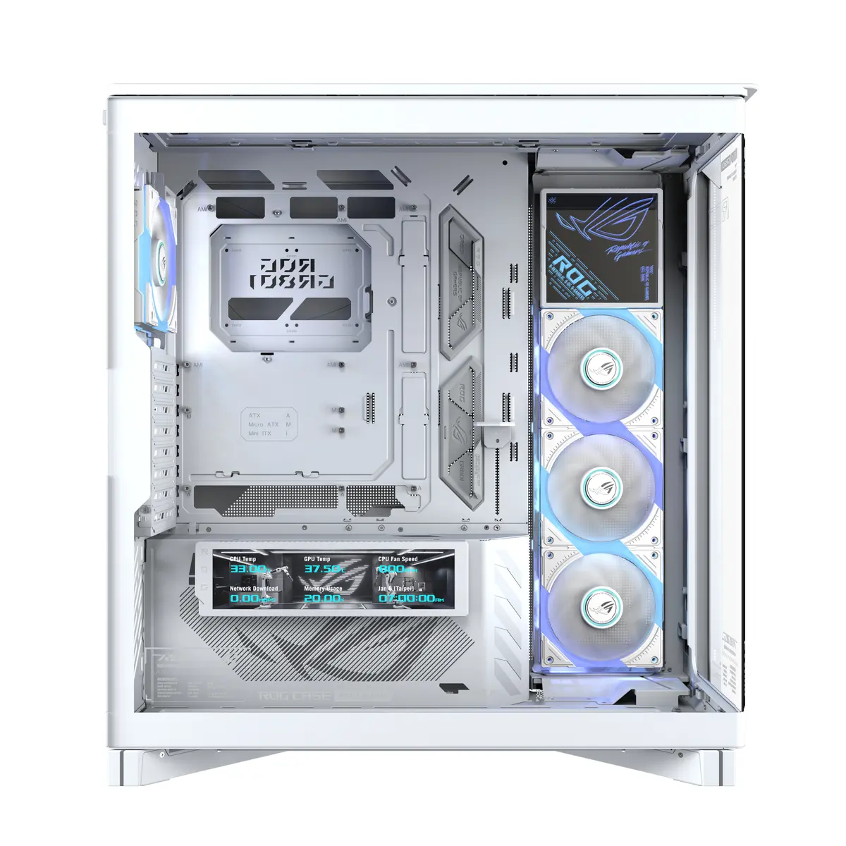 ASUS ROG CRONOX GR801 CURVE TG ARGB White Midi Tower Photo 9