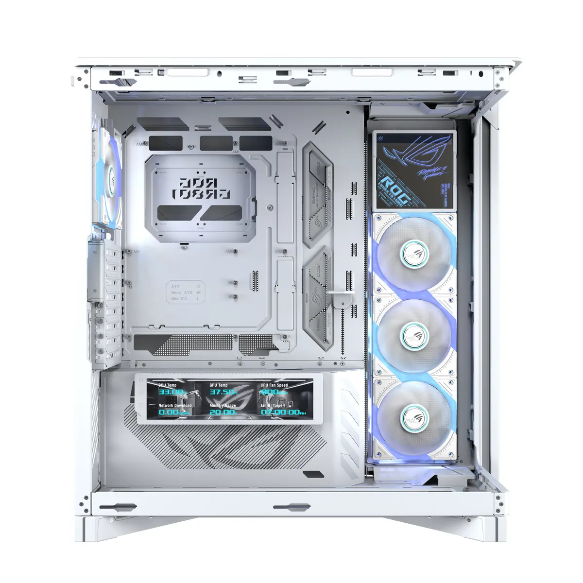 ASUS ROG CRONOX GR801 CURVE TG ARGB White Midi Tower Photo 10