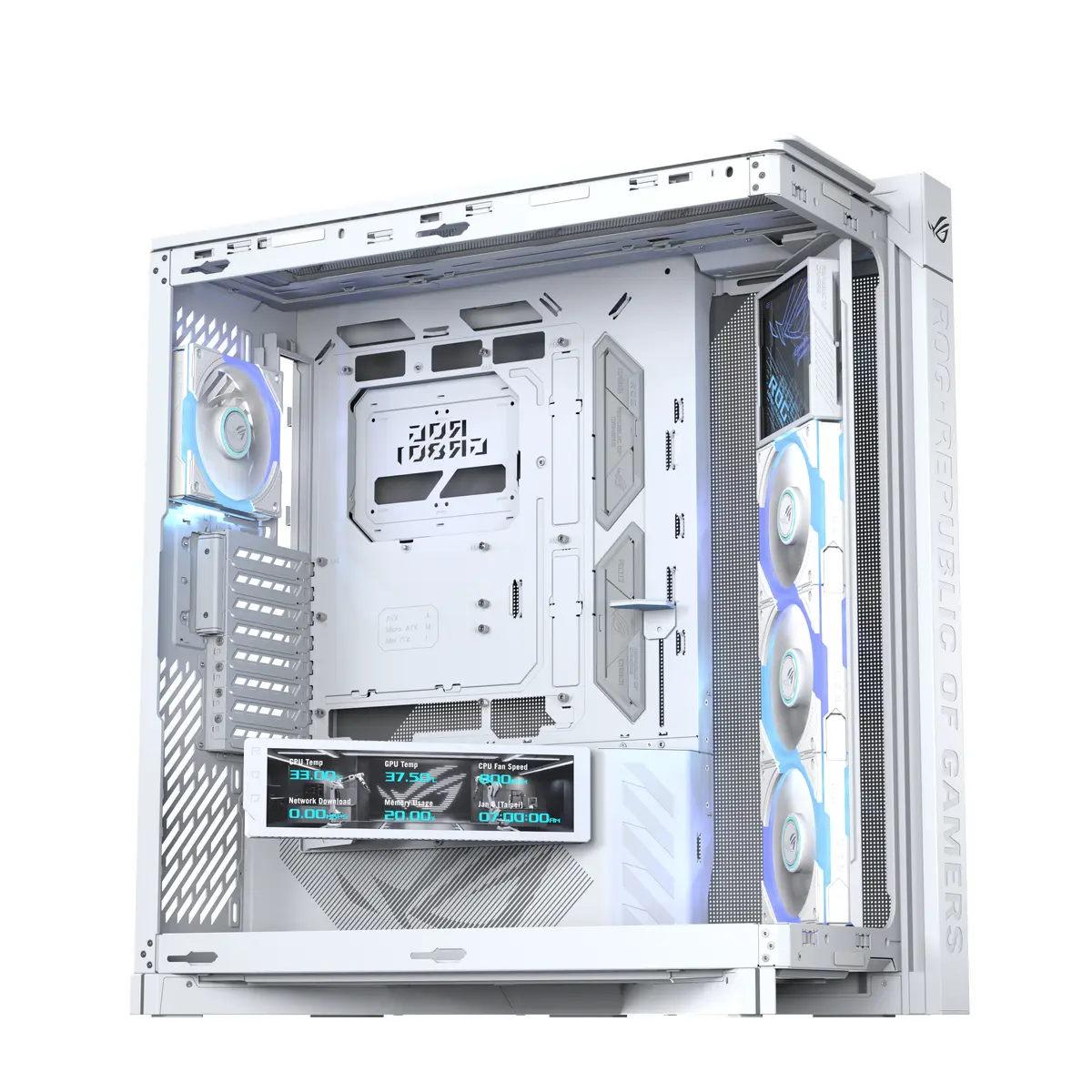 ASUS ROG CRONOX GR801 CURVE TG ARGB White Midi Tower Photo 11