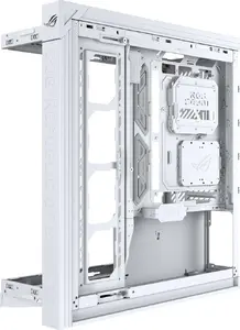 ASUS ROG CRONOX GR801 CURVE TG ARGB White Midi Tower PC Case with Integrated LCD Display, Panorama Glass Design, and Support for ATX and E-ATX Motherboards