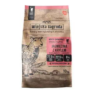 WIEJSKA ZAGRODA Lamb with krill сухой корм для кошек для взрослых кошек 10кг без злаков без глютена без сои без сахара