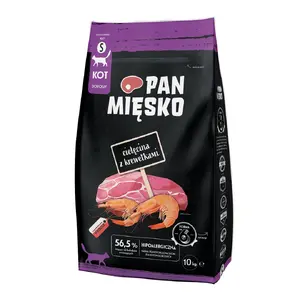 PAN MIĘSKO Veal with shrimps S dry cat food adult complete feed 10 kg