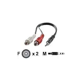 Secomp Roline Audio Cable RCA Female to Stereo Mini-Jack Male 20 cm Shielded Black