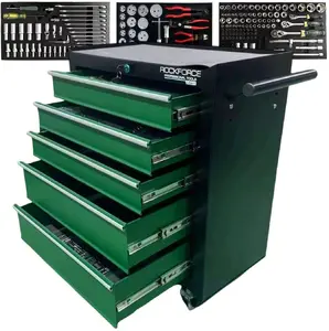 Инструментальная тележка Rockforce RF-55317-240 с 5 ящиками и комплектом инструментов на 240 предметов