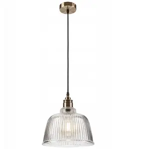 Lamkur Asta Pendant Light 1x60W E27 Gold and Transparent 41902