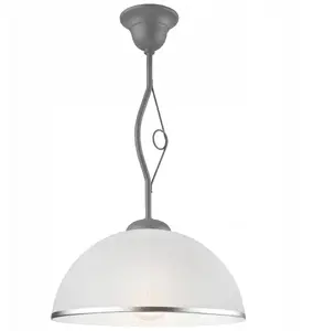 Pendant lamp Lamkur Retro II silver and white 1x60W E27