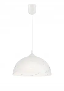 Lamkur Sfera 28088 White Pendant Light with 1x60W E27 Socket