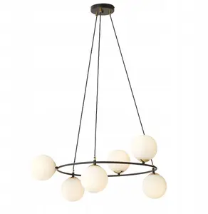 Emibig Azura 1295/6 Pendant Light 6x10W E14 White and Black