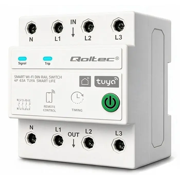 QOLTEC Three Phase 63A Relay 3P+N Timer Photo 1
