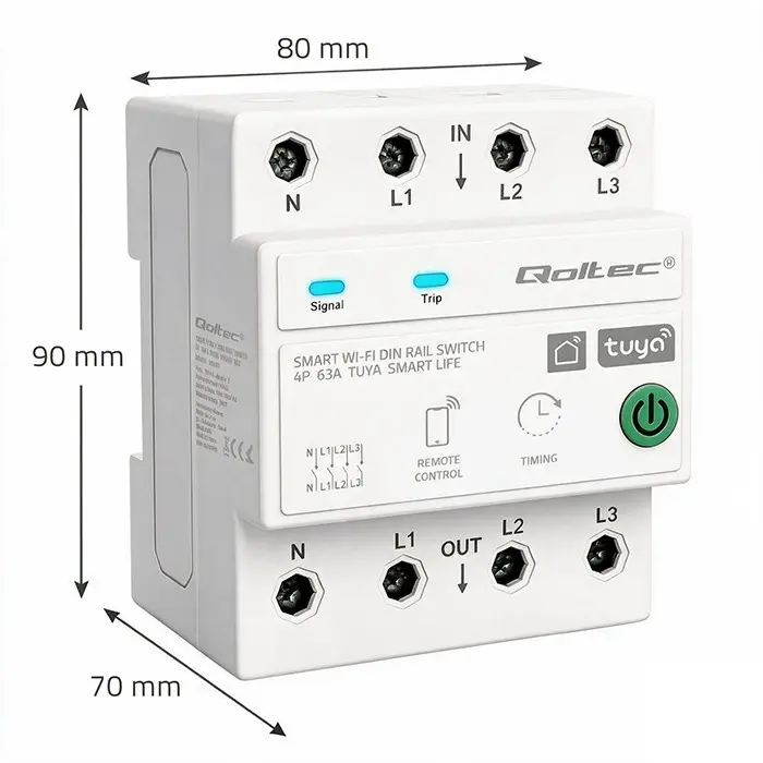 QOLTEC Three Phase 63A Relay 3P+N Timer Photo 6