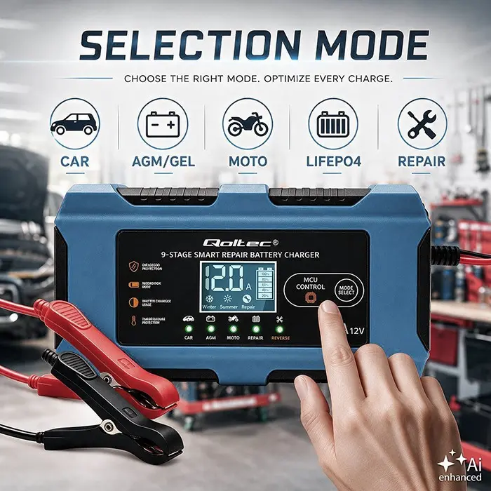 QOLTEC 52668 12V 10A akumulatoru lādētājs Photo 2
