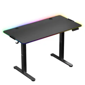 Spēļu galds Huzaro Hero 8.2 Electric RGB Melns 140x60x72-118cm Ar elektrisku augstuma regulēšanu