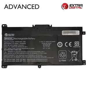 Klēpjdatora akumulators Extra Digital Advanced priekš HP BK03XL 3400mAh