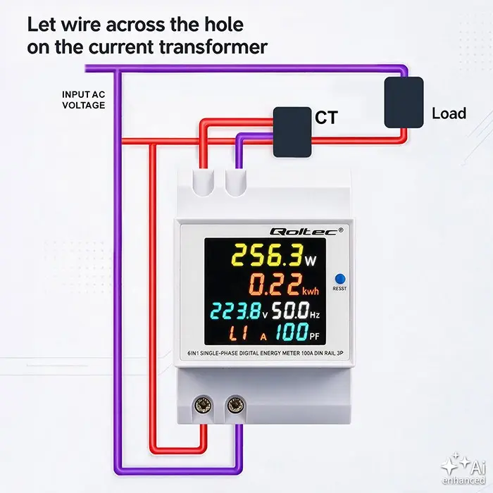 QOLTEC Single Phase Energy Meter 100A Photo 6