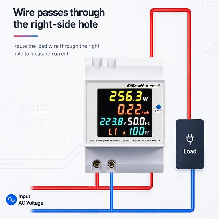 QOLTEC Single Phase Energy Meter 100A Photo 7