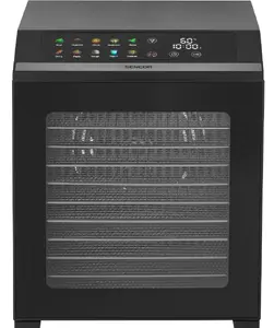 Pārtikas dehydrators Sencor SFD7300BK ar 12 nerūsējošā tērauda paplātēm skārienjūtīgu LCD displeju 10 programmām horizontālo gaisa plūsmu un temperatūru 35-75 °C
