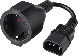 Силовой соединительный кабель Renkforce с штекером C14 IEC и розеткой с защитным контактом черный