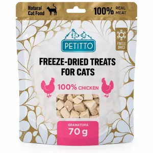 PETITTO Liofilizowany kurczak w kostkach 70g Суис для собак