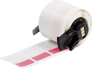 Brady M6-31-427-RD Self-Laminating Vinyl Cable Labels, Red and Transparent, Matt, Permanent Adhesive, 250 Labels per Roll