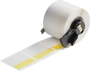 Brady M6-32-427-YL Self-Laminating Vinyl Cable Labels, Yellow and Transparent, Matte, for Cable Diameters 4.00 to 8.10 mm, Permanent Adhesive
