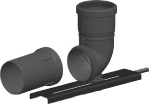 Jeremias Īss līkums 80mm ar balstu un vītņotu savienojumu