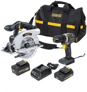 Аккумуляторный набор инструментов Grunder CD-B0A18+CS-L1118 18V с аккумуляторами 2Ач и 4Ач