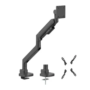 HiSmart Heavy-Duty Single Monitor Gas Spring Arm Mount for 24" to 57" Screens Black