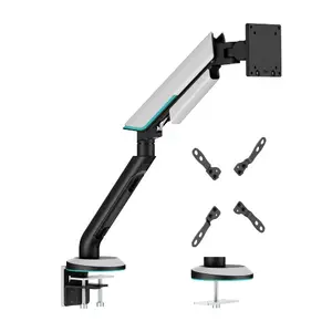 HiSmart HS085353 Heavy-Duty Single Monitor Gas Spring Arm Mount for 24 to 57 Inch Screens Gray