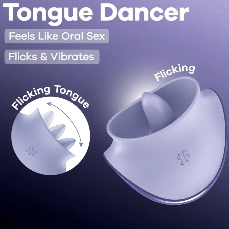 Satisfyer Tongue Dancer Klitorālais Stimulators Ceriņu Photo 6