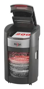 Rexel ShredMax AutoFeed+ 200X Cross Cut Paper Shredder 4 x 10 mm 22.5 cm Working Width 211 W Power Consumption