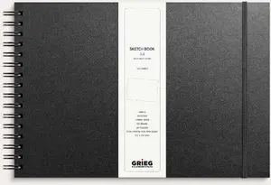 Mayland-Burde Grieg Sketchbook A4L Unlined Black Synthetic Leather
