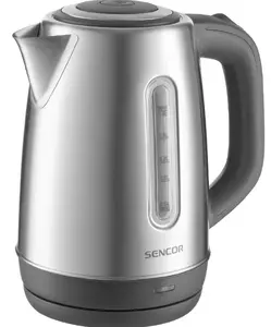 Электрический чайник Sencor SWK1830SS емкостью 1.8 л, мощностью 2200 Вт, с корпусом из нержавеющей стали, скрытым нагревательным элементом и фильтром от накипи
