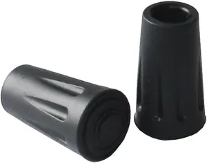 Kubisport Trekking Pole Rubber Tips Round Black 2 pcs
