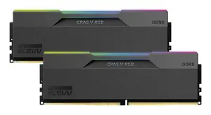Klevv CRAS V RGB 32GB (2x16GB) 6400MHz CL32 DDR5 Gaming RAM Module Kit 32-38-38-78 1.35V 288-pin DIMM