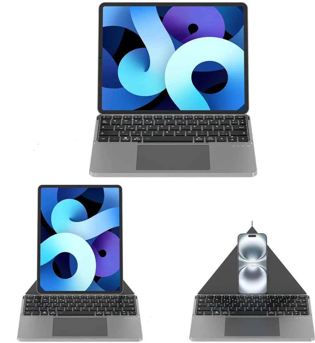 4smarts Universāla bezvadu tastatūra salokāma QWERTZ