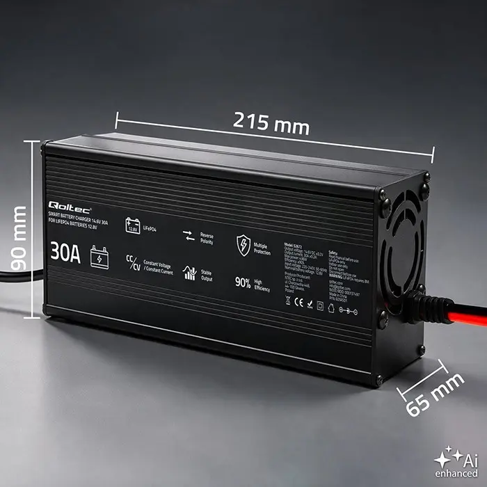 Qoltec 52672 LiFePO4 Battery Charger 12.8V 30A 438W Photo 7
