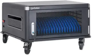 MANHATTAN Laptop Charging Cabinet Desktop via AC Adapter 20-bay Lockable for Laptops up to 16 Inches iPads MacBooks and Chromebooks