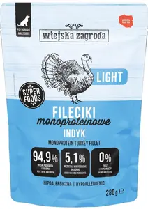 Wiejska Zagroda Turkey Fillets Light Wet Dog Food for Adult Dogs 280g