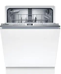 Pilnībā iebūvējamā trauku mazgājamā mašīna Bosch Serie 4 SBV4EAX28E ar 13 vietu iestatījumiem, A energoefektivitātes klasi, 6 programmām un 42 dB trokšņa līmeni