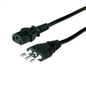 VALUE Power Cord, Straight IEC Socket, Italian Plug, Black, 3 m