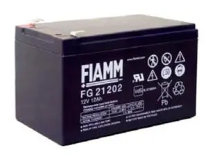 FIAMM FG21202 svina-skābes AGM akumulators 12 V 12 Ah plakanais kontakts 6.35 mm