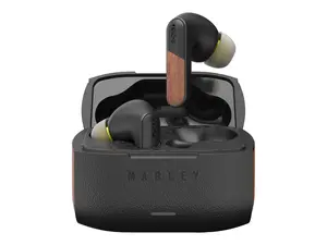 The House Of Marley Trenchtown Wireless Earbuds with Bluetooth Active Noise Cancellation Built-in Microphone IPX5 Signature Black
