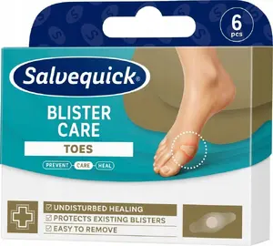 Orkla SALVEQUICK STOPY Care Palce adhesive plasters 6 pieces for toes and foot care
