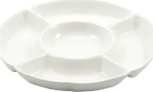 NPC Polska La Porcellana Bianca Convivio Apaļa uzkodu paplāte 25,5 cm Balts keramikas servēšanas šķīvis