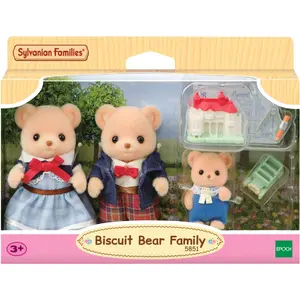 Epoch Sylvanian Families Семья медвежат Бисквит с 3 плюшевыми фигугурками, одеждой и аксессуарами