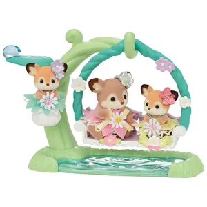 Epoch Sylvanian Families 5801 Игровой набор Оленята с качелями на цветке с коллекционными фигутками и водным элементом
