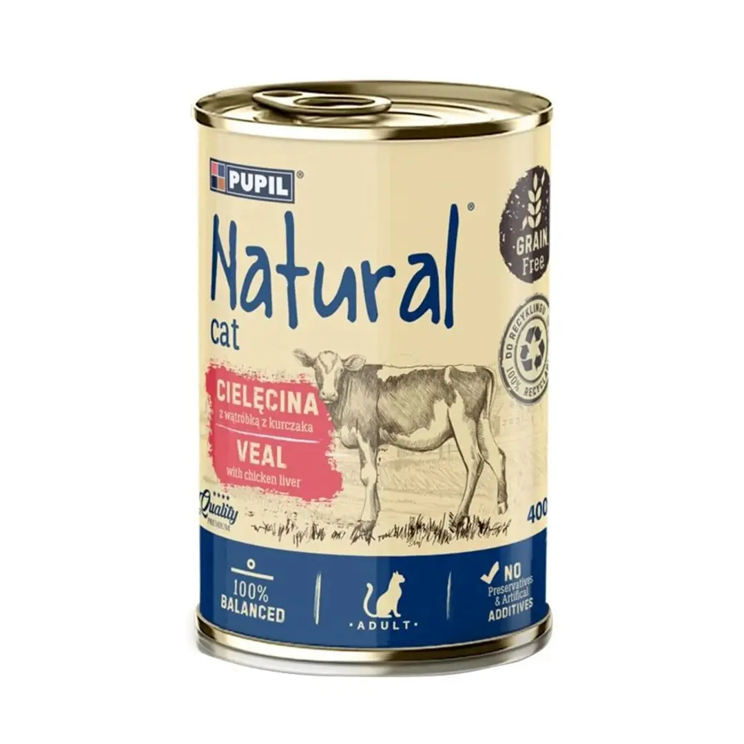NATURAL Mitrā kaķu barība Teļa gaļa