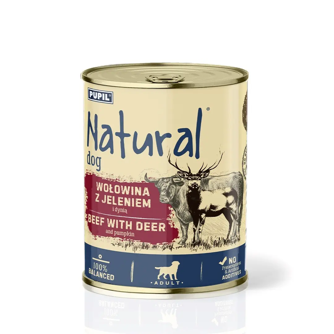 Natural mitrā suņu barība ar liellopu