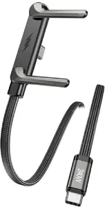 Awei CM-12C USB-C / USB-C kabelis ar statīvu melns