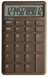 Настольный калькулятор Donau TECH K-DT5131-02 с 12-разрядным дисплеем и функцией извлечения квадратного корня, коричневый
